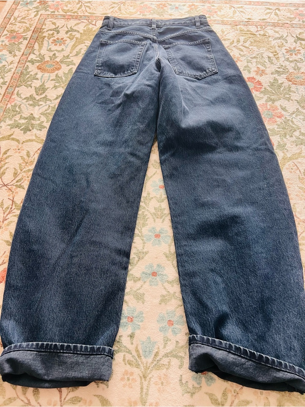 FRAME The Bubble high-rise barrel-leg jeans Dark Wash Size 23 - Picture 3 of 6